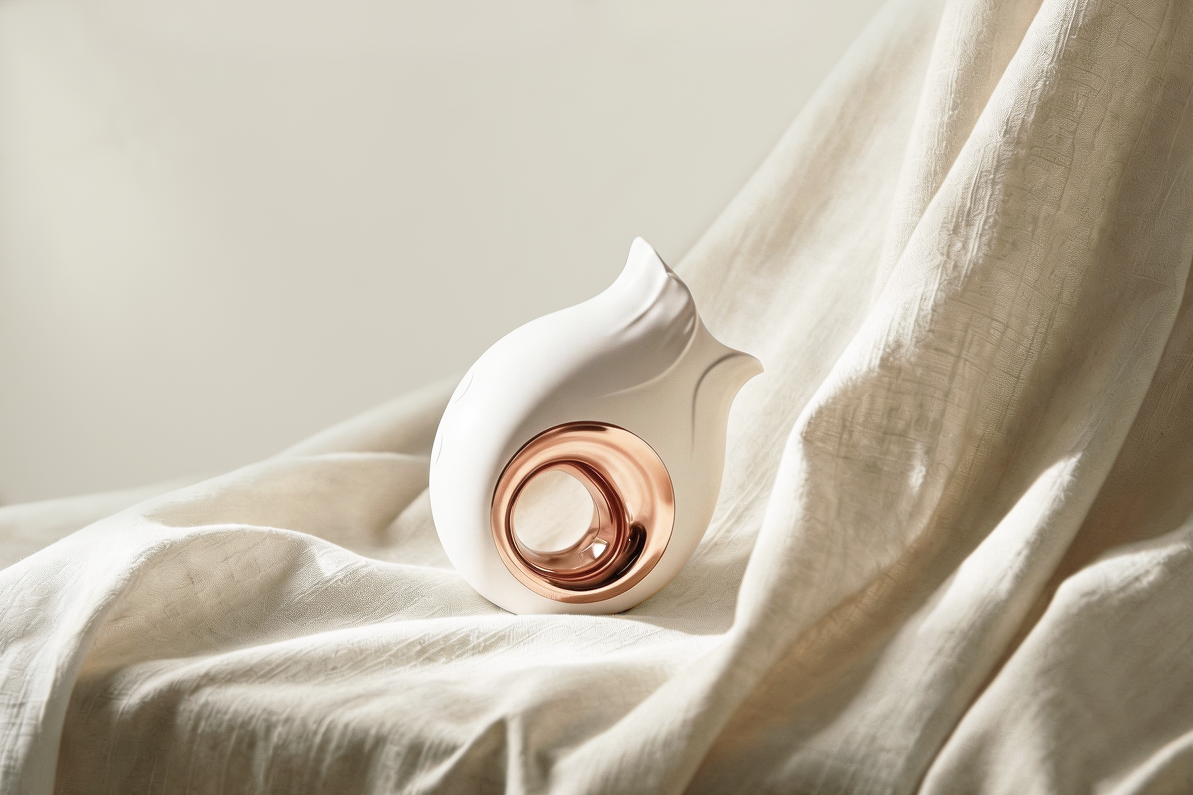 Veluna Halo personal massager used in a calm, intimate setting